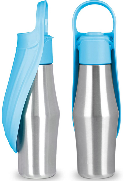 Portable Pet Water Bottle (750ml) | Stainless Steel & BPA-Free Bowl | Premium-quality