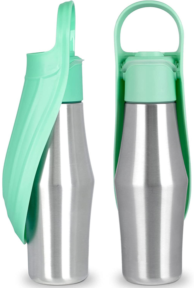 Portable Pet Water Bottle (750ml) | Stainless Steel & BPA-Free Bowl | Premium-quality