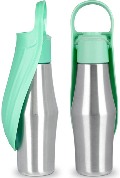 Portable Pet Water Bottle (750ml) | Stainless Steel & BPA-Free Bowl | Premium-quality