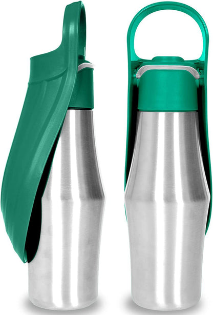 Portable Pet Water Bottle (750ml) | Stainless Steel & BPA-Free Bowl | Premium-quality